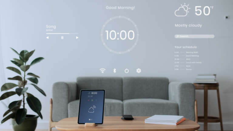 digital tablet controlling smart home